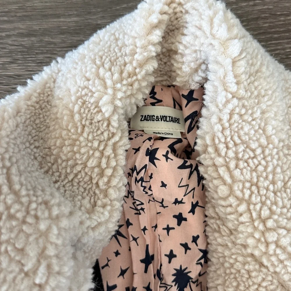 Zadig & Voltaire Cream ‘Mint’ Teddy Coat (Size S) - Picture 2 of 7